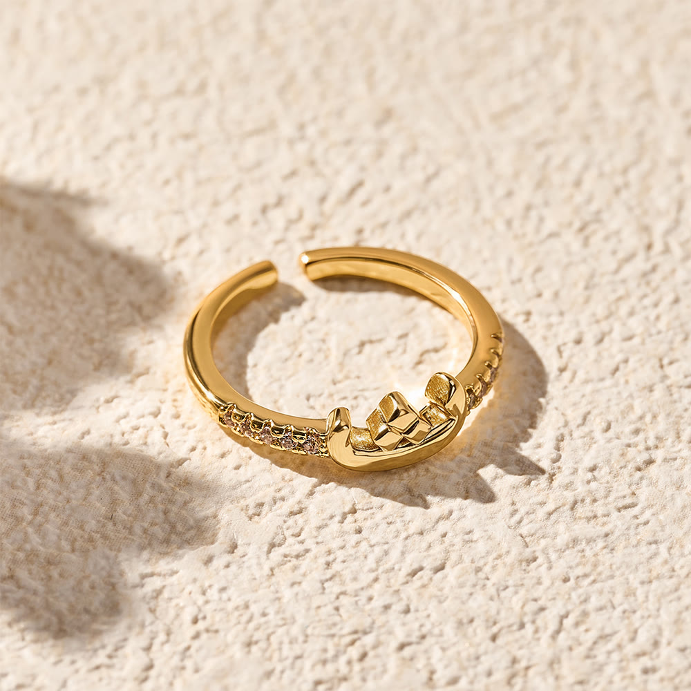 HilalHaven Pavé Band Raised Arabic Letter Open Adjustable Statement Ring - 17 - image 16