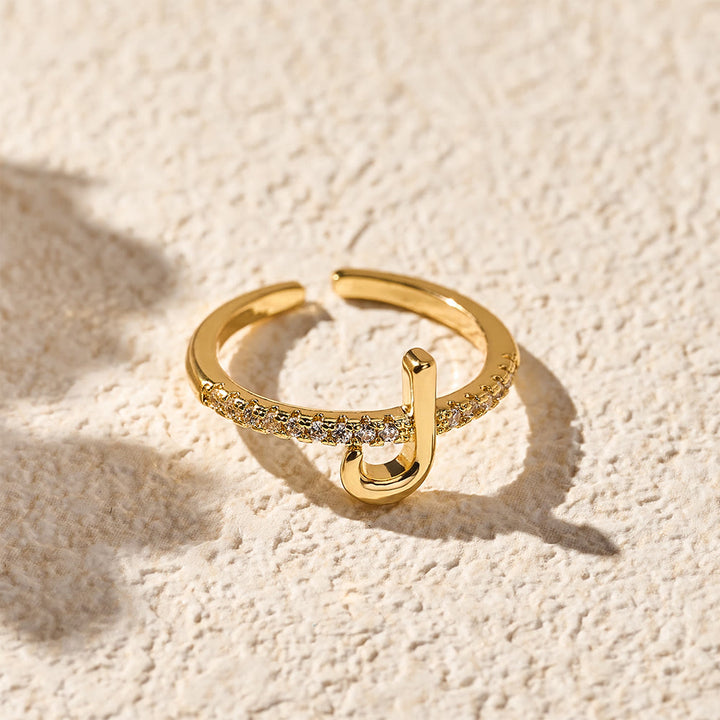 HilalHaven Pavé Band Raised Arabic Letter Open Adjustable Statement Ring - 4 - image 3