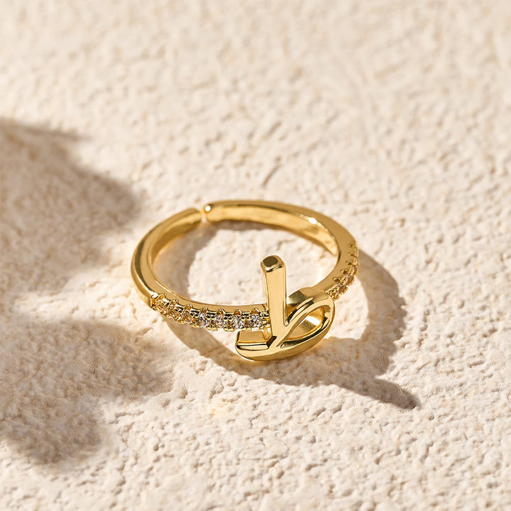 HilalHaven Pavé Band Raised Arabic Letter Open Adjustable Statement Ring - 20 - image 19
