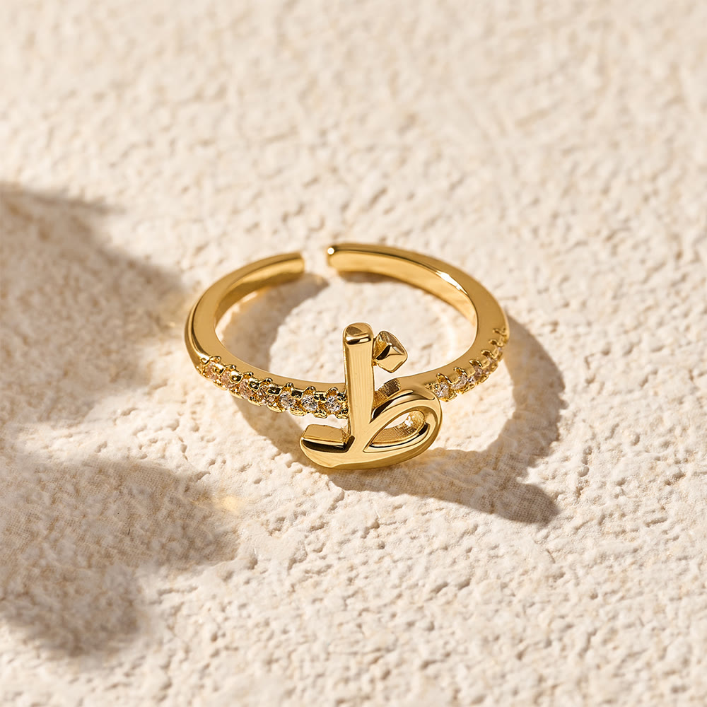 HilalHaven Pavé Band Raised Arabic Letter Open Adjustable Statement Ring - 26 - image 25