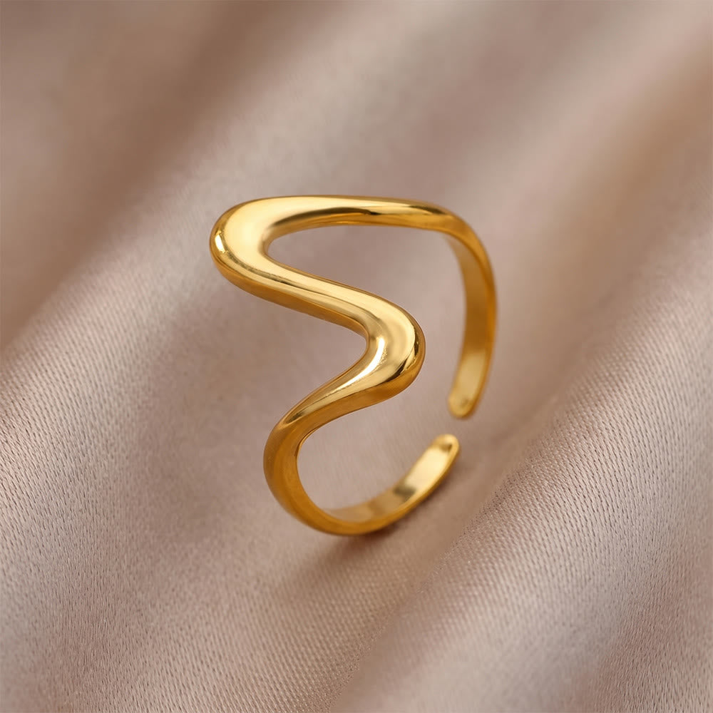FREE Today: Fluid Undulating Heart Silhouette Open Cuff Ring - image 2