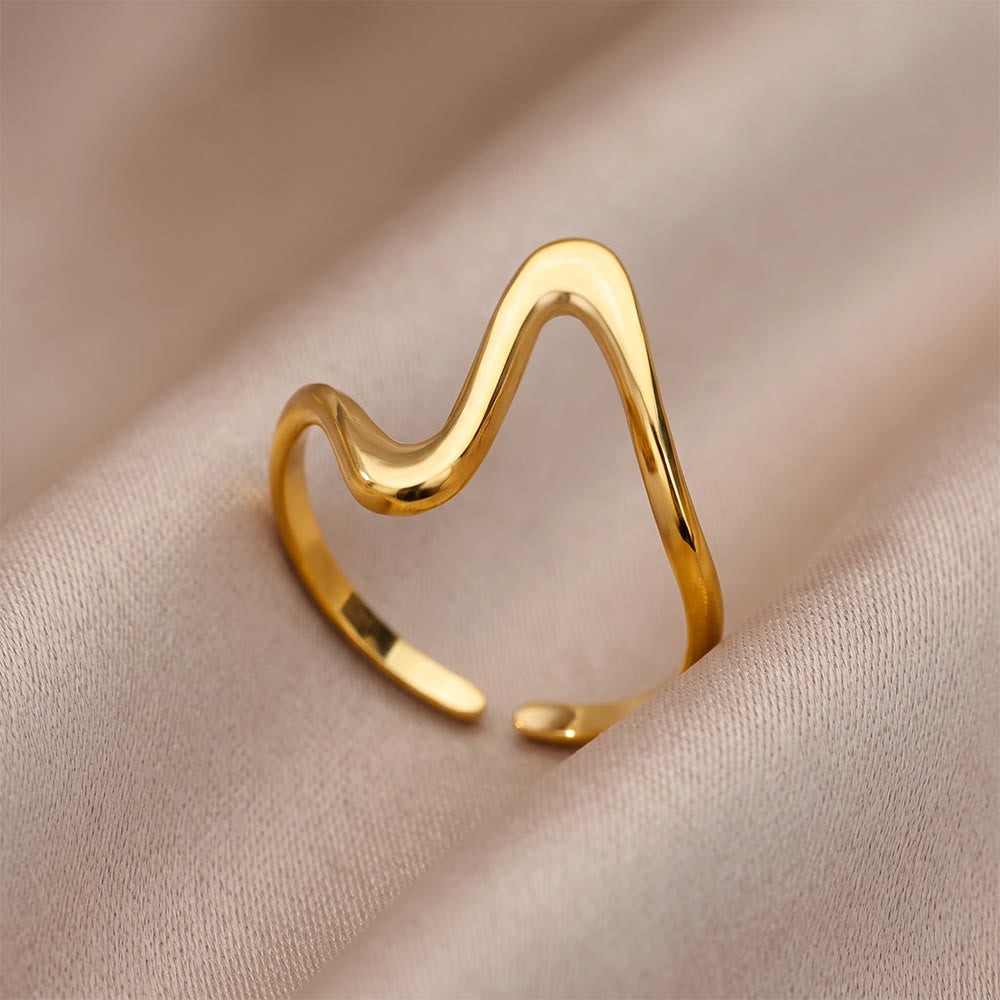 FREE Today: Fluid Undulating Heart Silhouette Open Cuff Ring - Fluid Undulating Heart Silhouette Open Cuff Ring - image 0