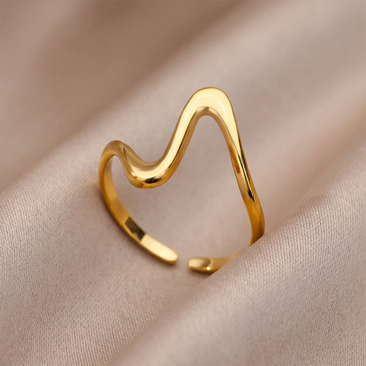 FREE Today: Fluid Undulating Heart Silhouette Open Cuff Ring - Fluid Undulating Heart Silhouette Open Cuff Ring - image 0