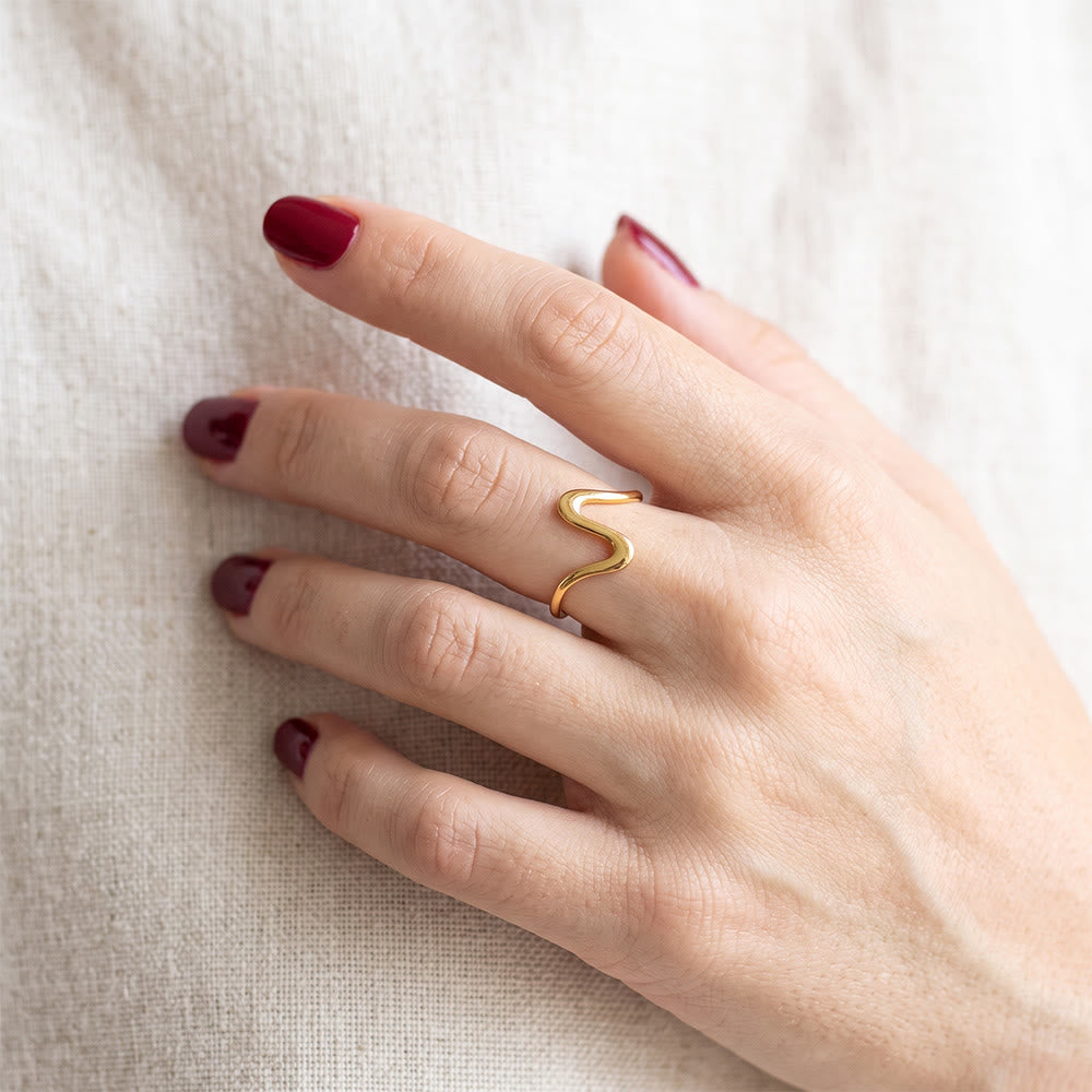 FREE Today: Fluid Undulating Heart Silhouette Open Cuff Ring - image 1