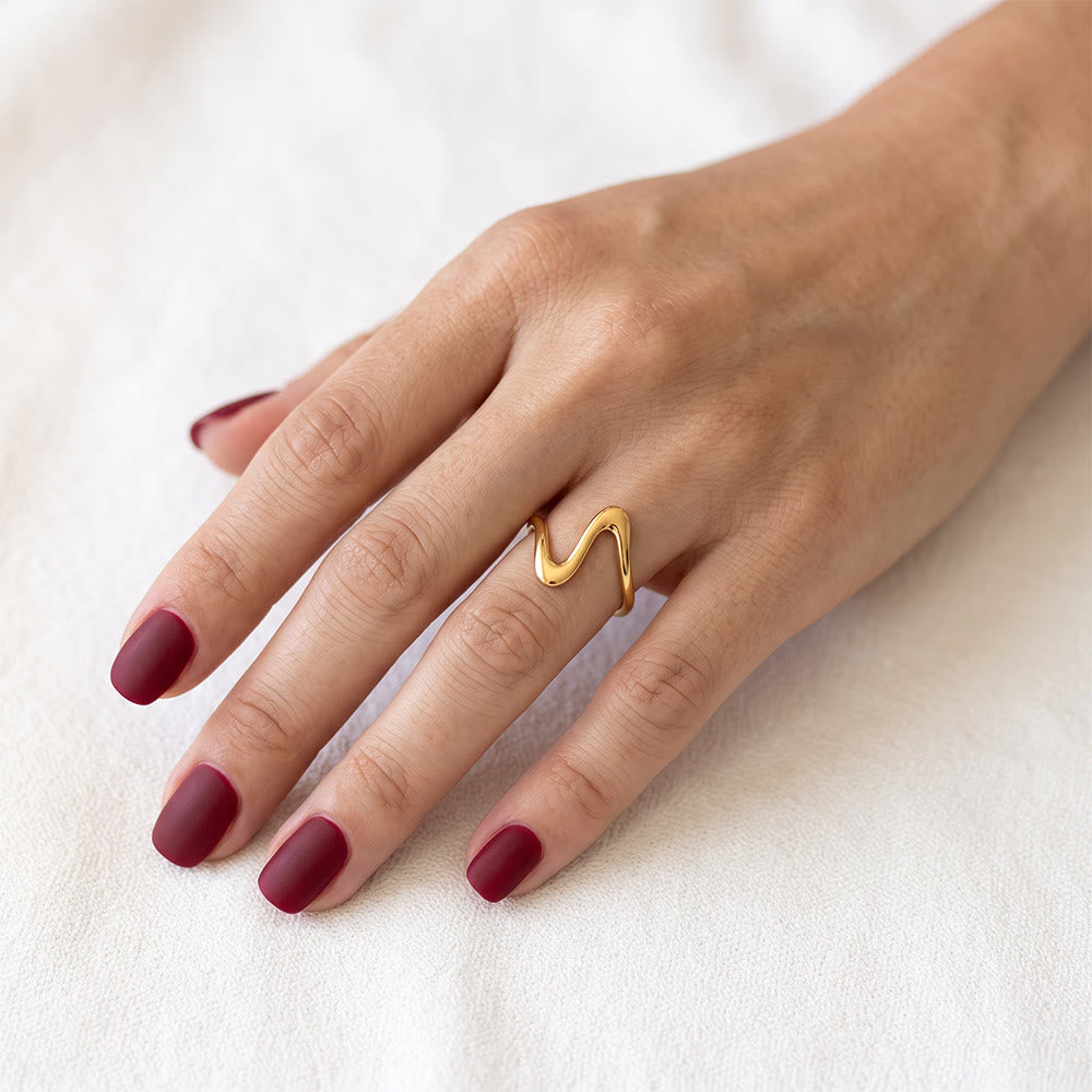 FREE Today: Fluid Undulating Heart Silhouette Open Cuff Ring - image 3