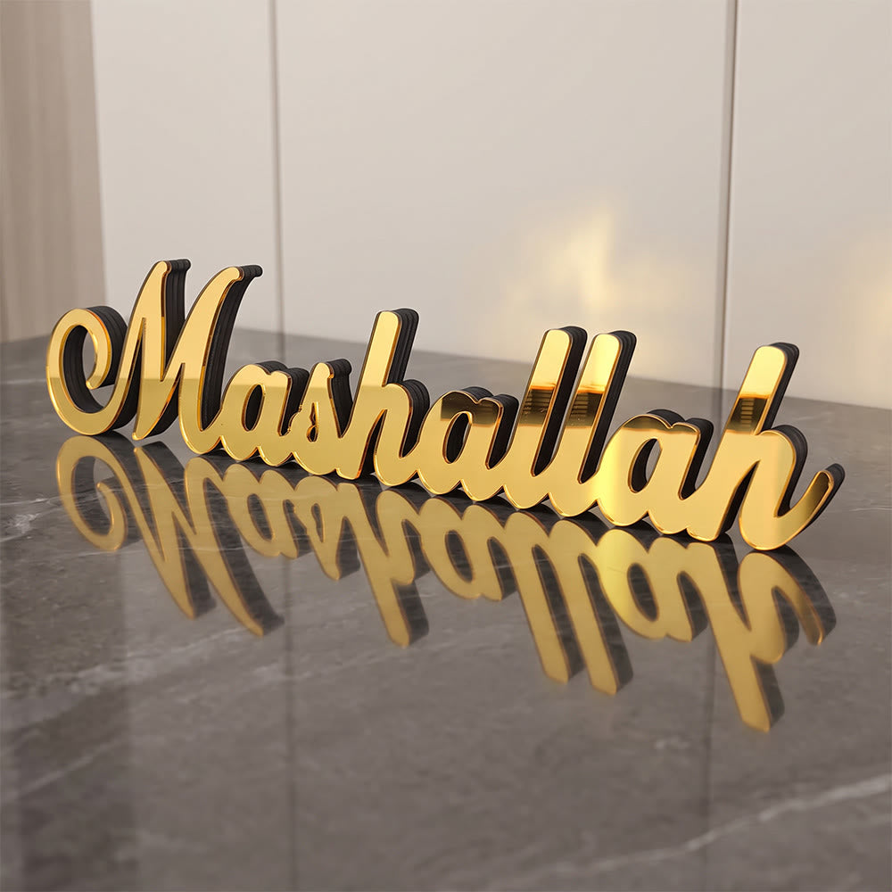 HilalHaven "Daily Verses" Continuous Cursive Freestanding Wooden Household Ornament - Mashallah - image 3