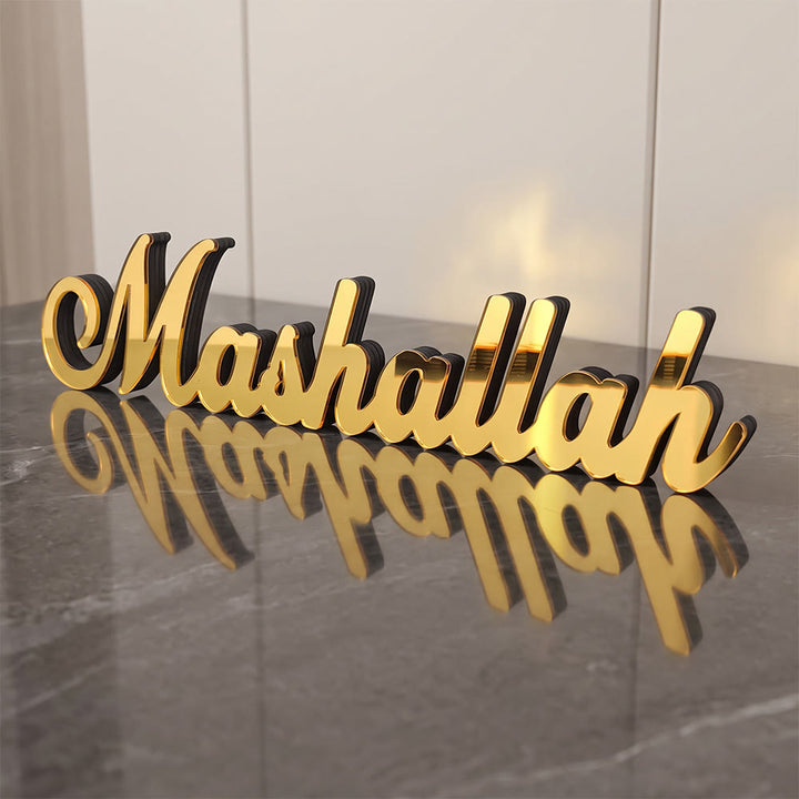 HilalHaven "Daily Verses" Continuous Cursive Freestanding Wooden Household Ornament - Mashallah - image 3