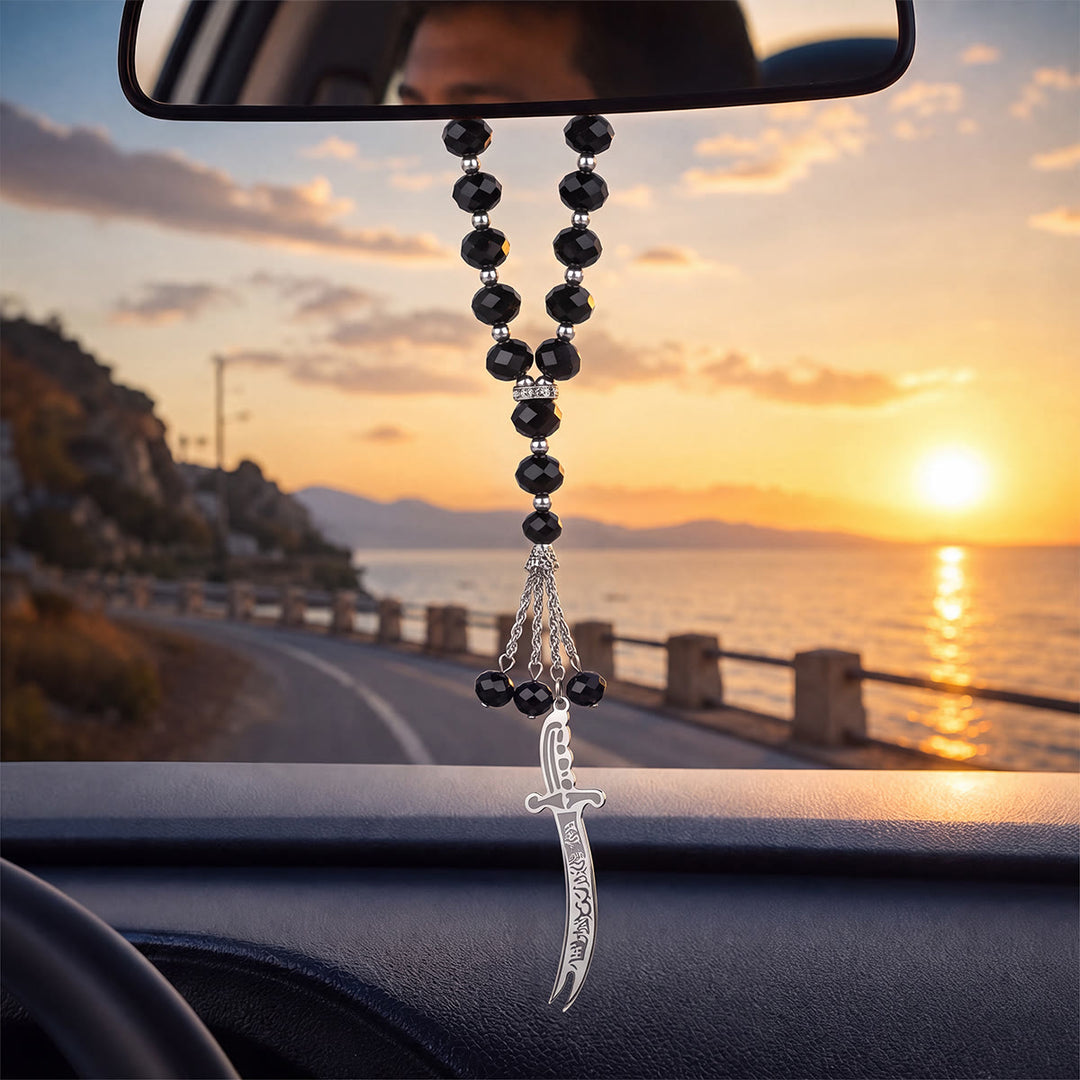 HilalHaven Guardian Blade Faceted Bead Car Pendant - image 4