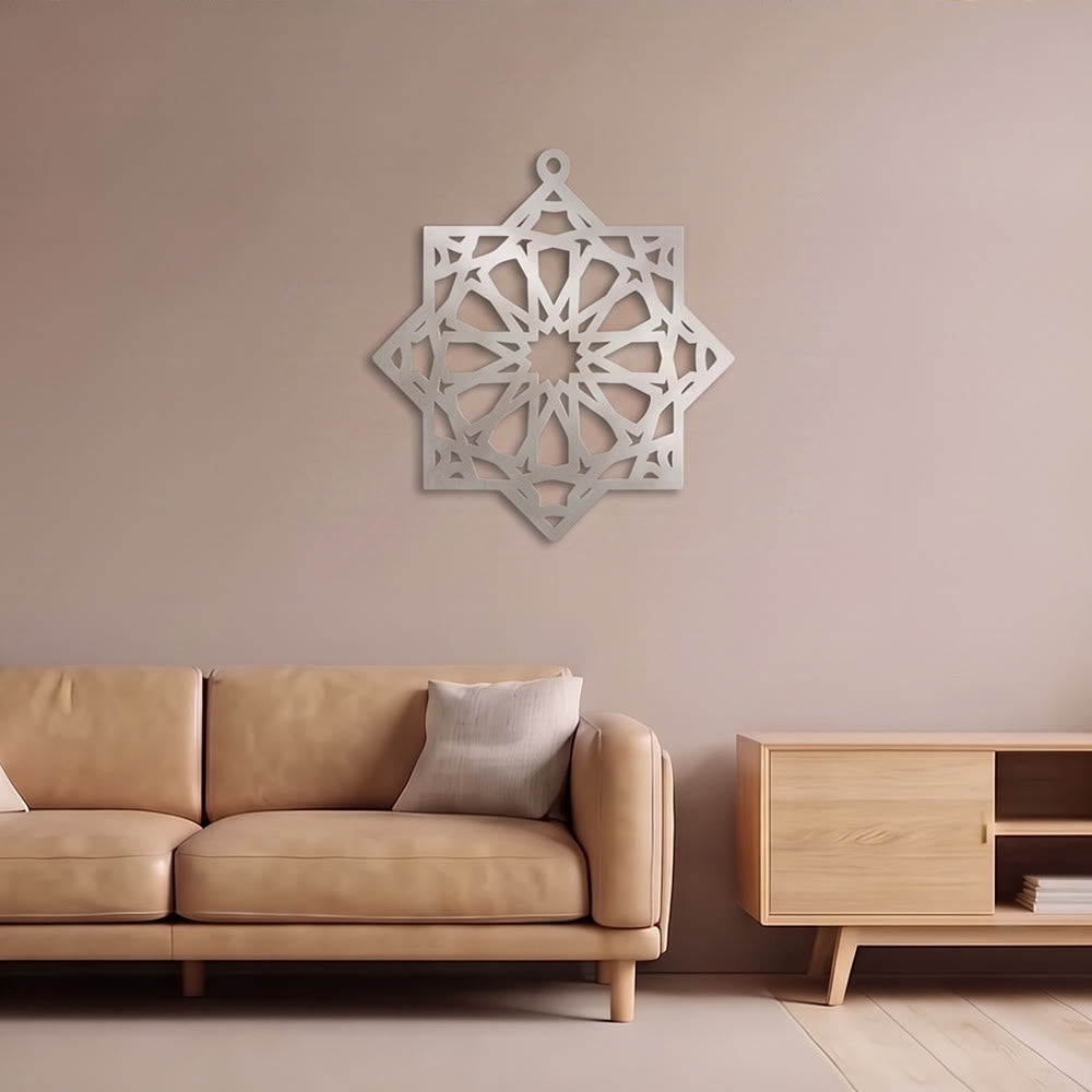 HilalHaven Eternal Order Laser Cut Nested Eight-Pointed Geometric Metal Wall Decor - image 4