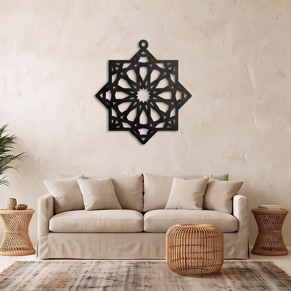 HilalHaven Eternal Order Laser Cut Nested Eight-Pointed Geometric Metal Wall Decor - image 0