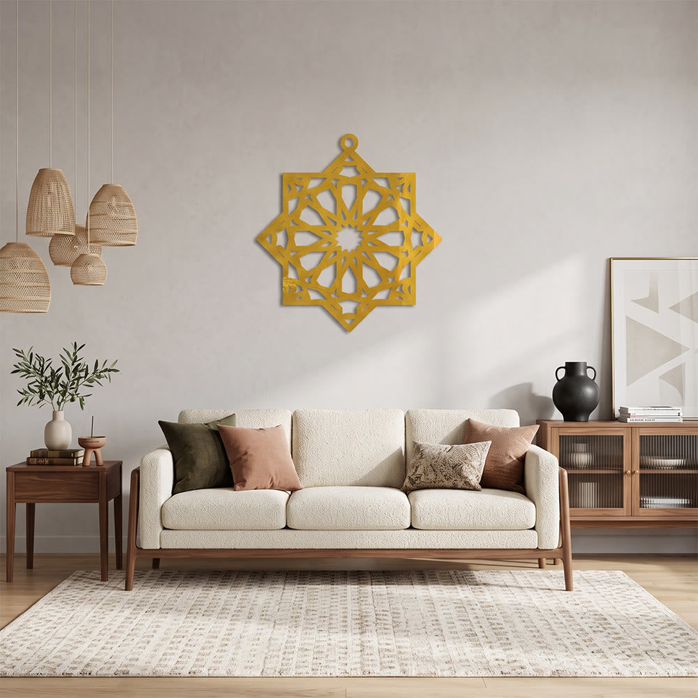 HilalHaven Eternal Order Laser Cut Nested Eight-Pointed Geometric Metal Wall Decor - image 3