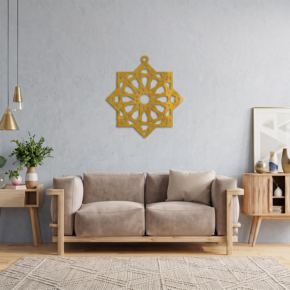 HilalHaven Eternal Order Laser Cut Nested Eight-Pointed Geometric Metal Wall Decor - image 1