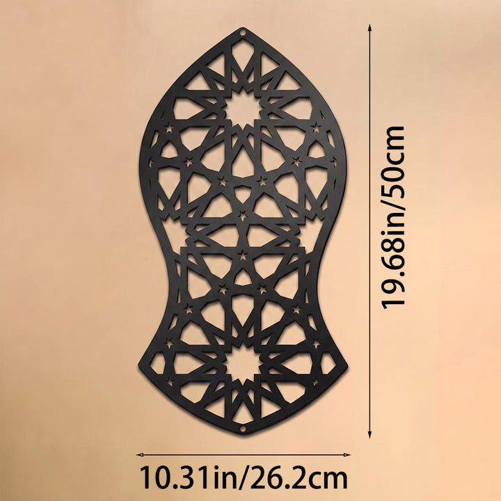 HilalHaven Arch Eternal Rhythm Floral Silhouette Geometric Metal Wall Decor - Black - 10.31&