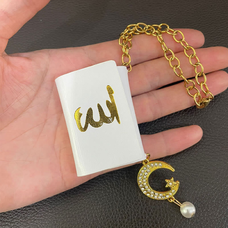 HilalHaven Script Book Crescent Charm Mini Allah Book Tassel Car Pendant - image 1