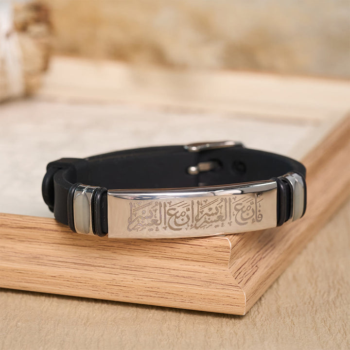 HilalHaven Divine Presence Allah Calligraphy Adjustable Bracelet — Sleek Stainless Steel - image 10