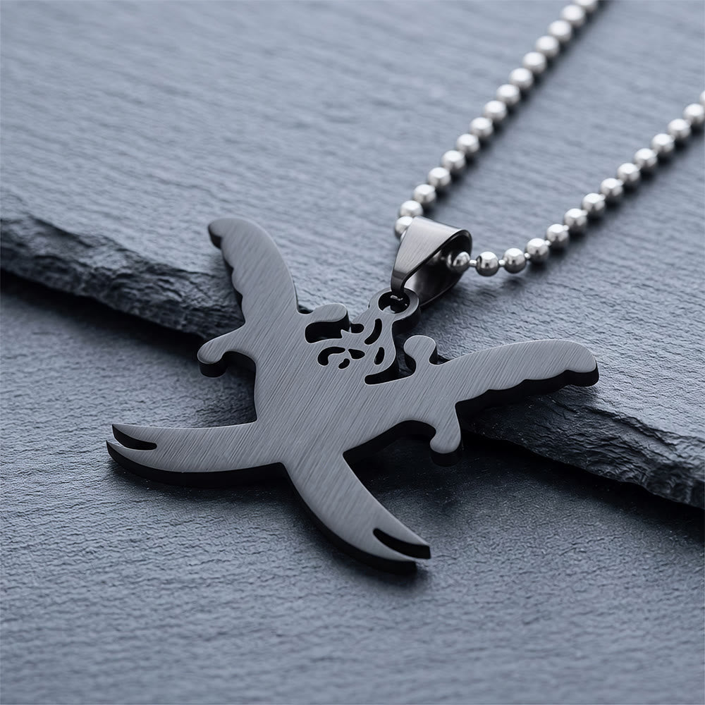 HilalHaven Crossed Flowing Outline Engraved Detail Zulfiqar Sword Vintage Necklace - image 4