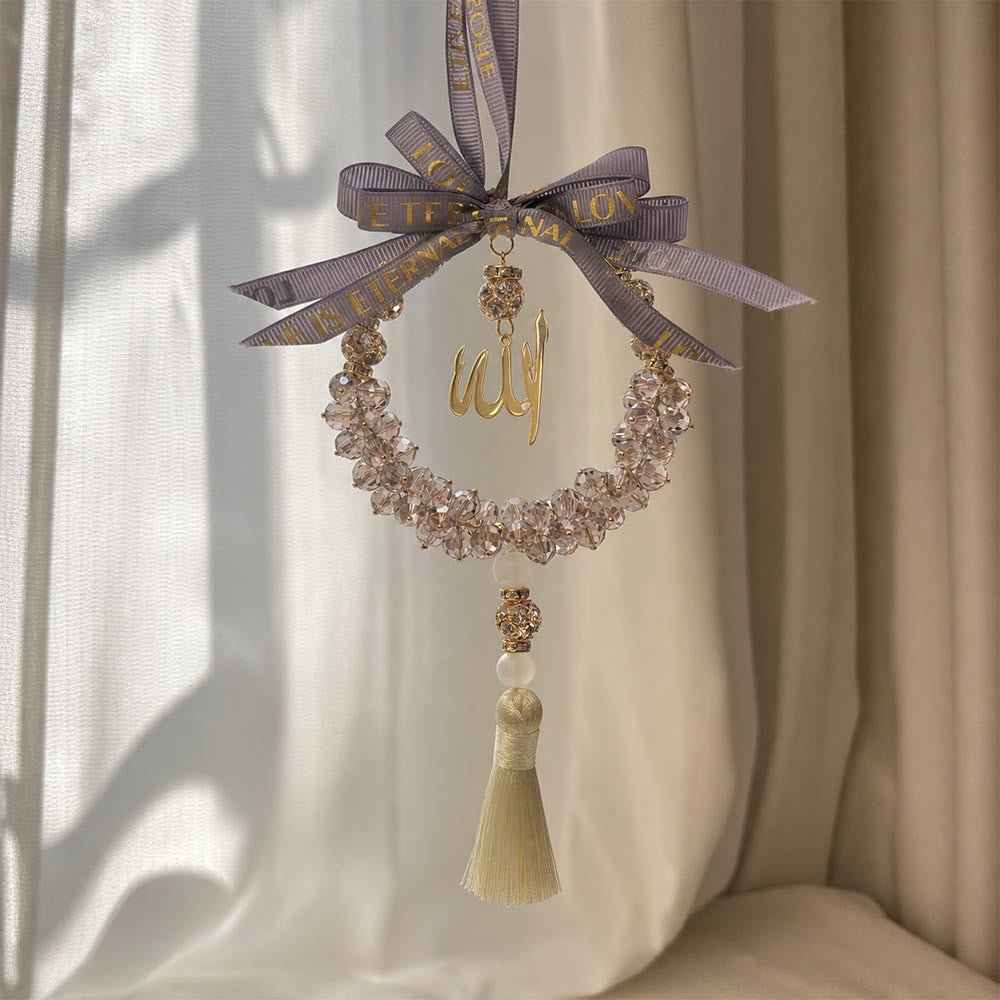 HilalHaven Lunar Wreath Grace Minimalist Crystal Handcrafted Car Pandent - Purple - image 9