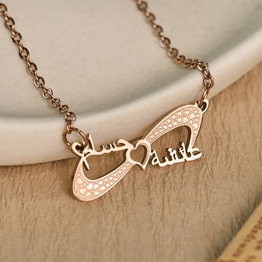 HilalHaven Infinite Affection Intertwined Script Infinity Heart Pendant Necklace - image 10