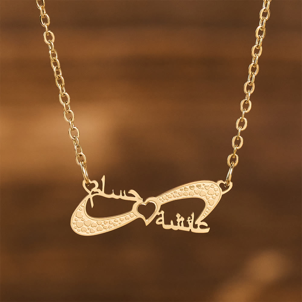 HilalHaven Infinite Affection Intertwined Script Infinity Heart Pendant Necklace - image 5