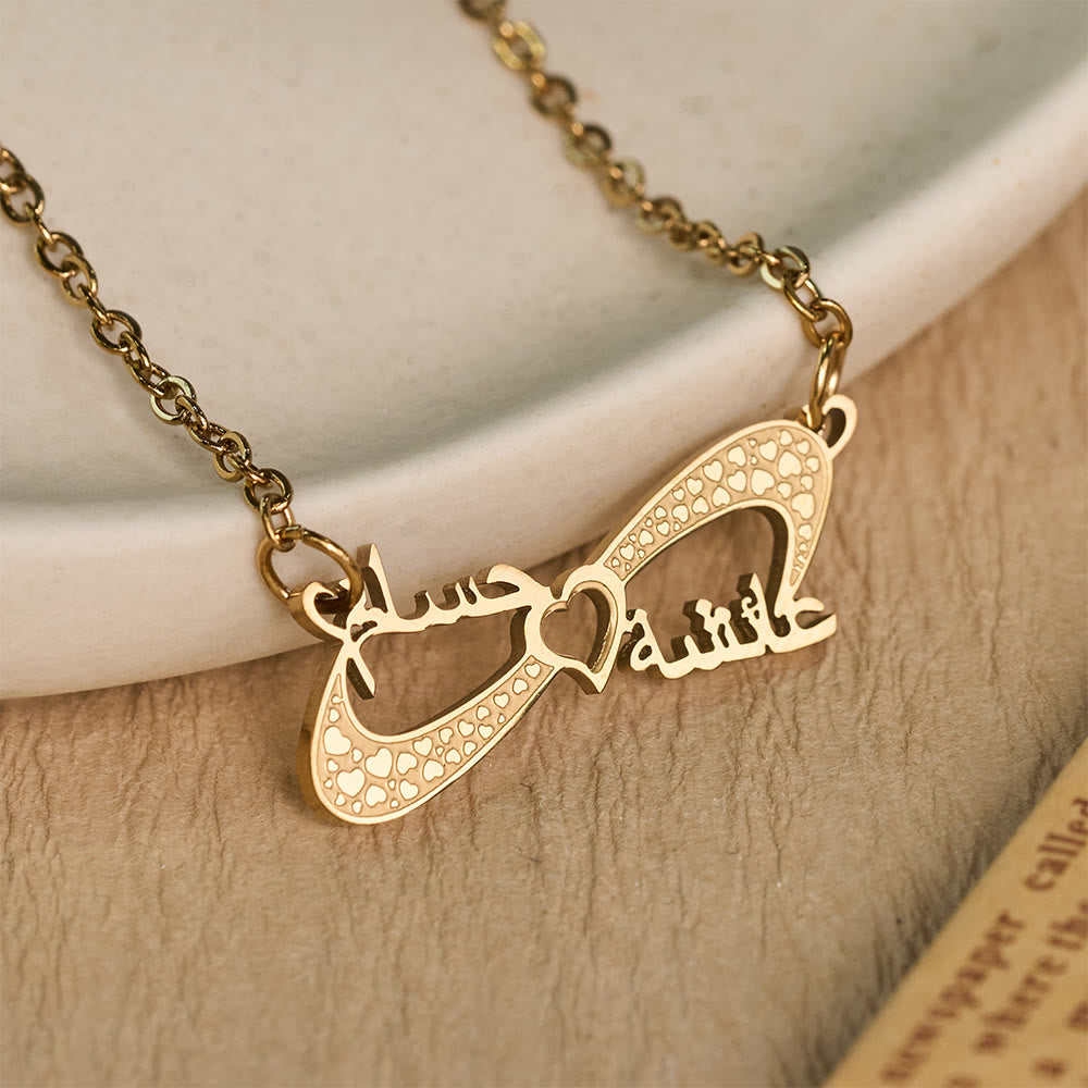 HilalHaven Infinite Affection Intertwined Script Infinity Heart Pendant Necklace - image 6
