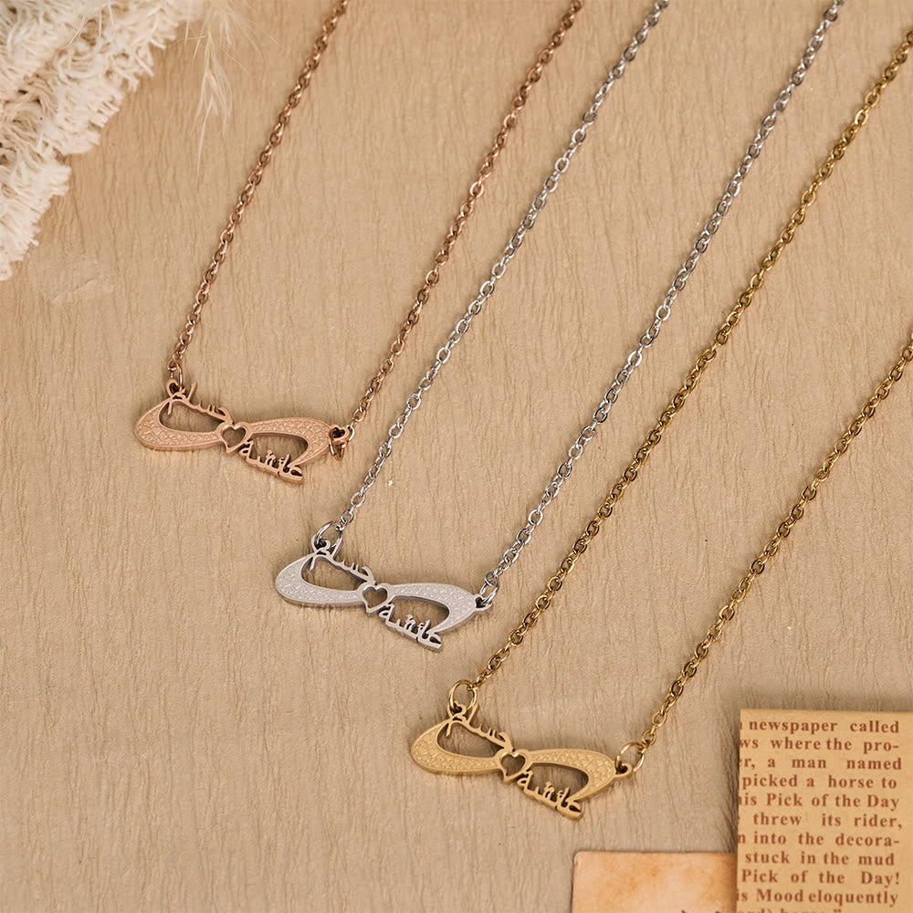 HilalHaven Infinite Affection Intertwined Script Infinity Heart Pendant Necklace - image 1