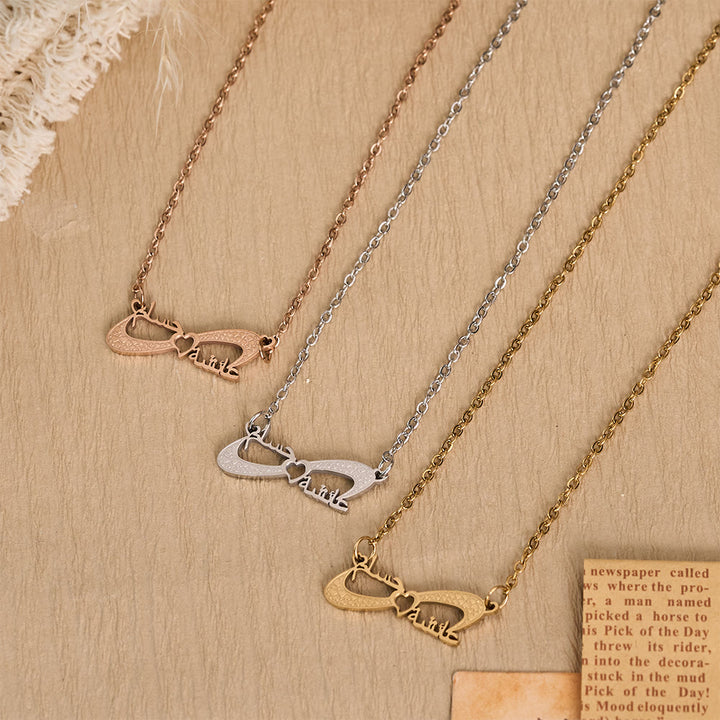 HilalHaven Infinite Affection Intertwined Script Infinity Heart Pendant Necklace - image 1