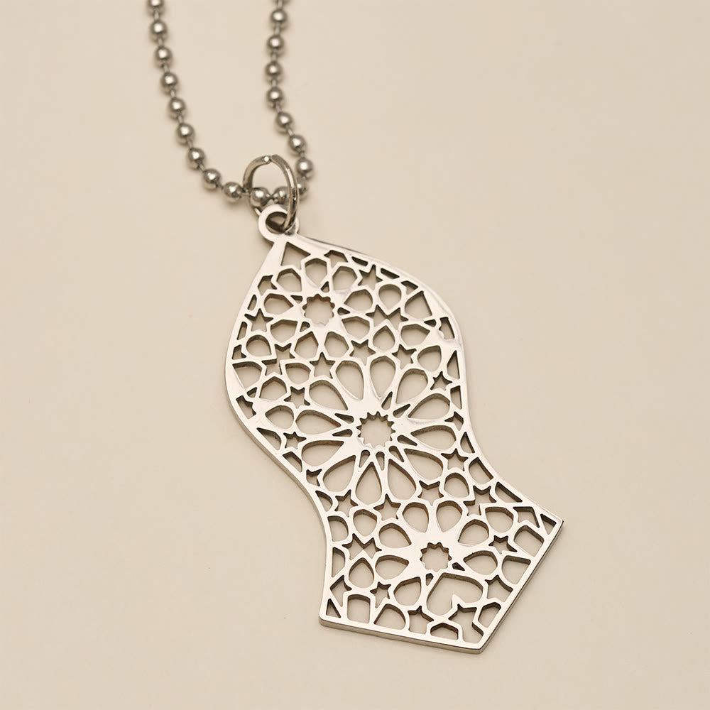 HilalHaven Pilgrim Arc Filigree Heritage Arabesque Geometric Openwork Silhouette Necklace  - image 7