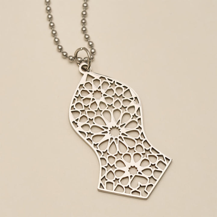 HilalHaven Pilgrim Arc Filigree Heritage Arabesque Geometric Openwork Silhouette Necklace  - image 7