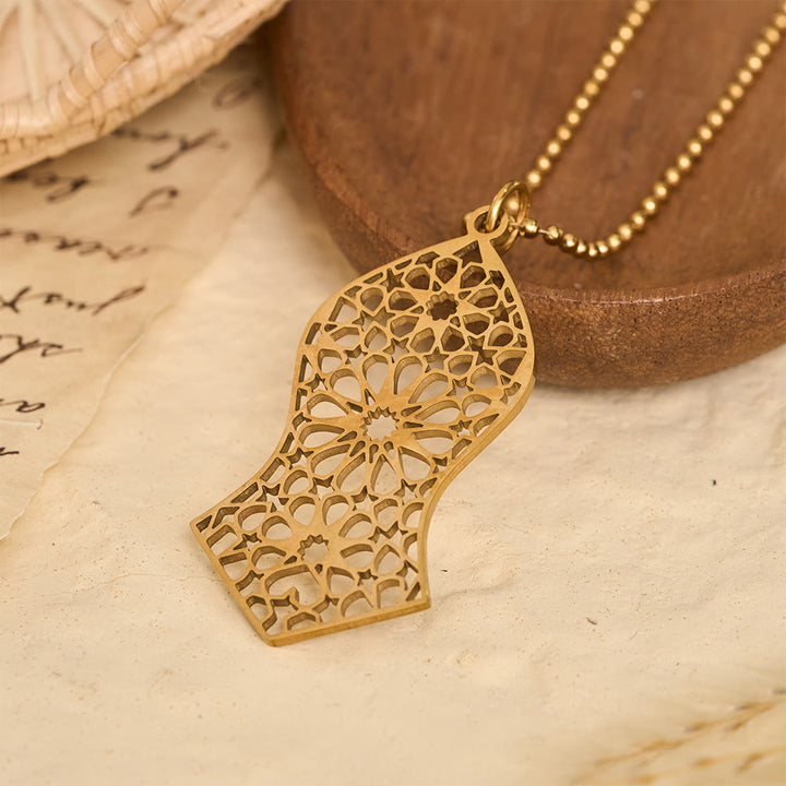 HilalHaven Pilgrim Arc Filigree Heritage Arabesque Geometric Openwork Silhouette Necklace  - image 2