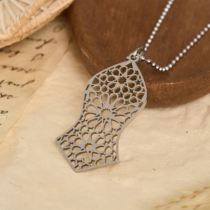HilalHaven Pilgrim Arc Filigree Heritage Arabesque Geometric Openwork Silhouette Necklace  - image 5