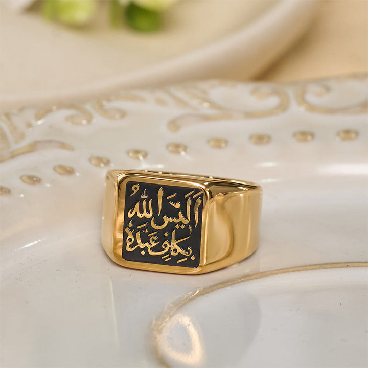FREE Today: Reliable Haven Kufic Script Square Signet Ring - image 8