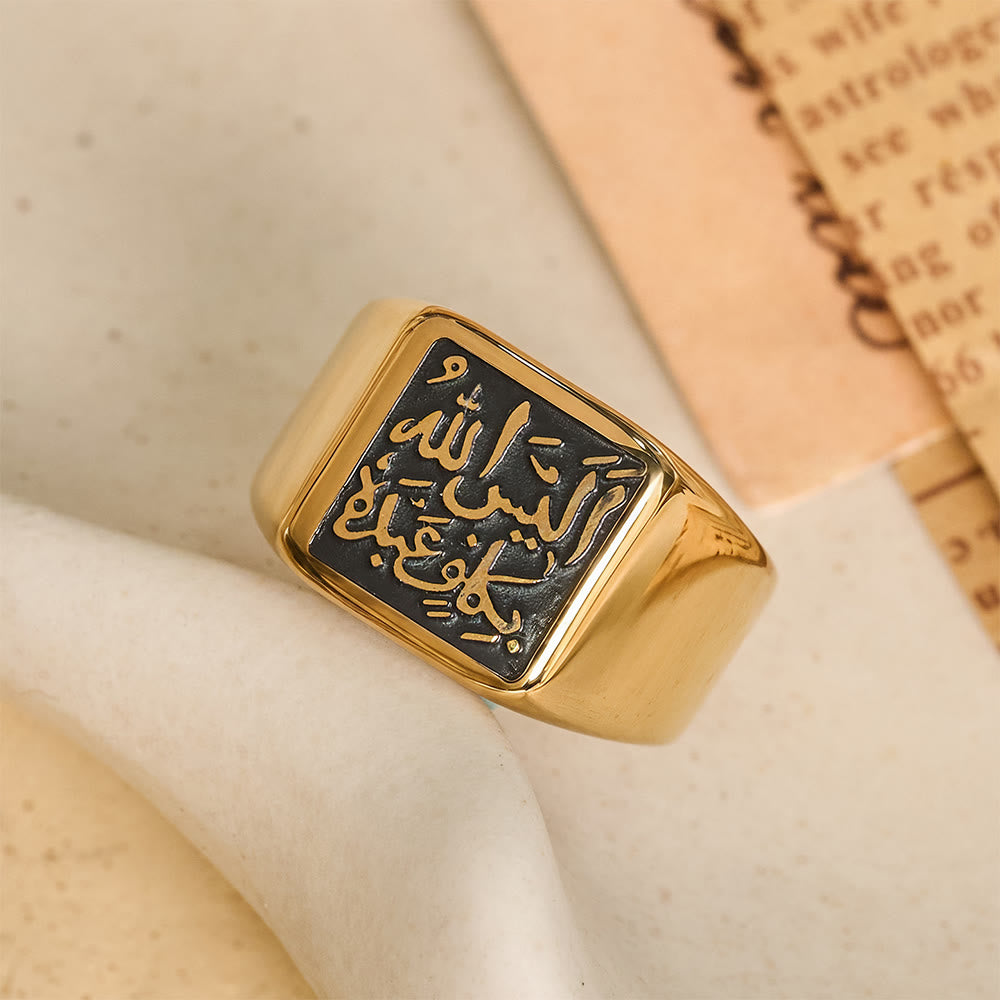 FREE Today: Reliable Haven Kufic Script Square Signet Ring - image 9