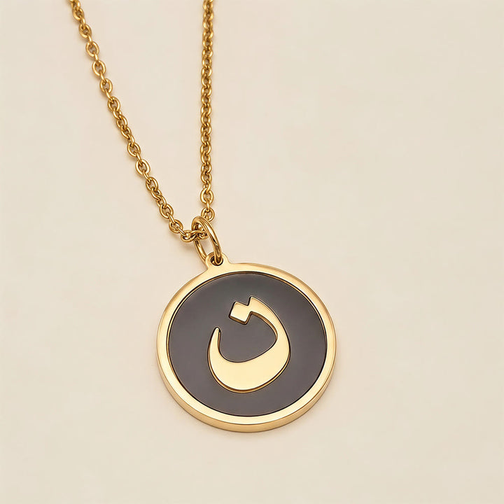 HilalHaven Script Whisper Monogram Engraved Jewelry Set — Minimalist Titanium Steel Disc Necklace &amp; Stud Earrings - image 13