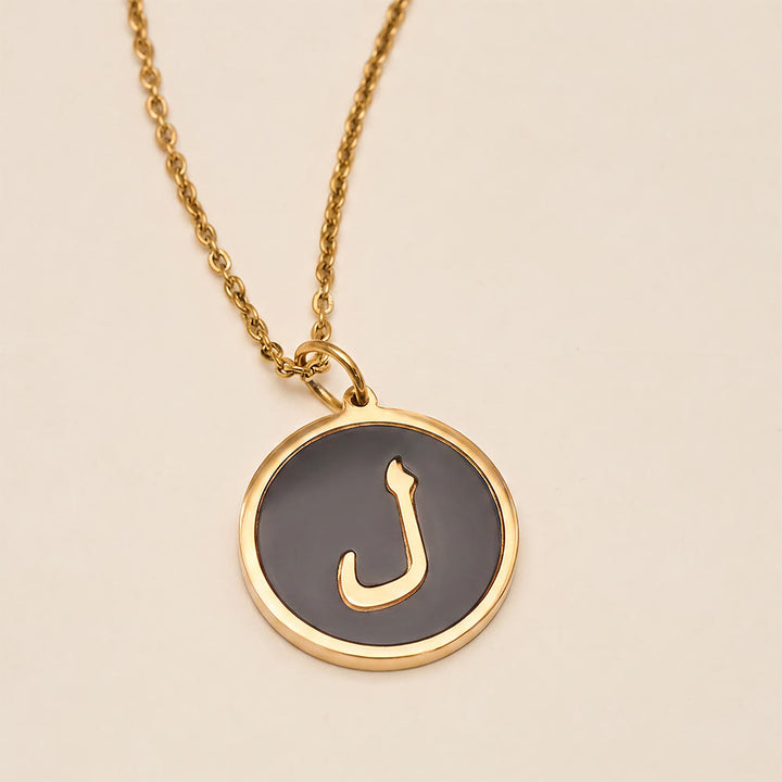 HilalHaven Script Whisper Monogram Engraved Jewelry Set — Minimalist Titanium Steel Disc Necklace &amp; Stud Earrings - image 27