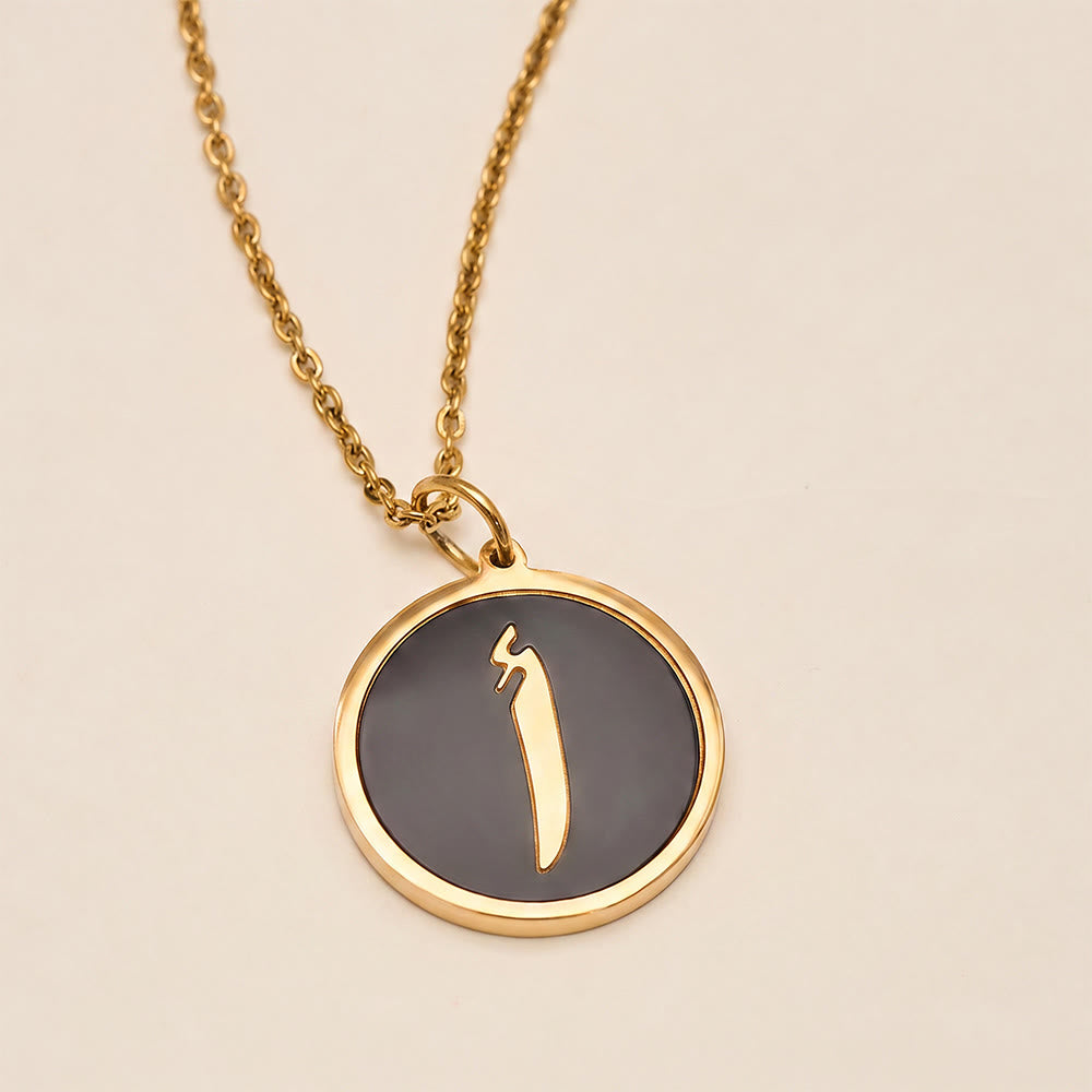 HilalHaven Script Whisper Monogram Engraved Jewelry Set — Minimalist Titanium Steel Disc Necklace &amp; Stud Earrings - image 34