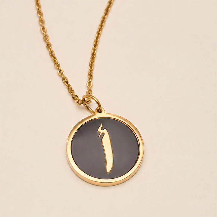 HilalHaven Script Whisper Monogram Engraved Jewelry Set — Minimalist Titanium Steel Disc Necklace &amp; Stud Earrings - image 34