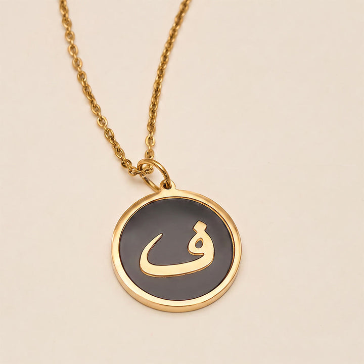 HilalHaven Script Whisper Monogram Engraved Jewelry Set — Minimalist Titanium Steel Disc Necklace &amp; Stud Earrings - image 20