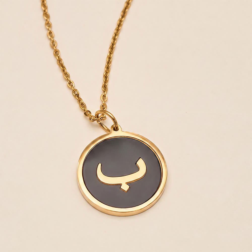 HilalHaven Script Whisper Monogram Engraved Jewelry Set — Minimalist Titanium Steel Disc Necklace &amp; Stud Earrings - image 6