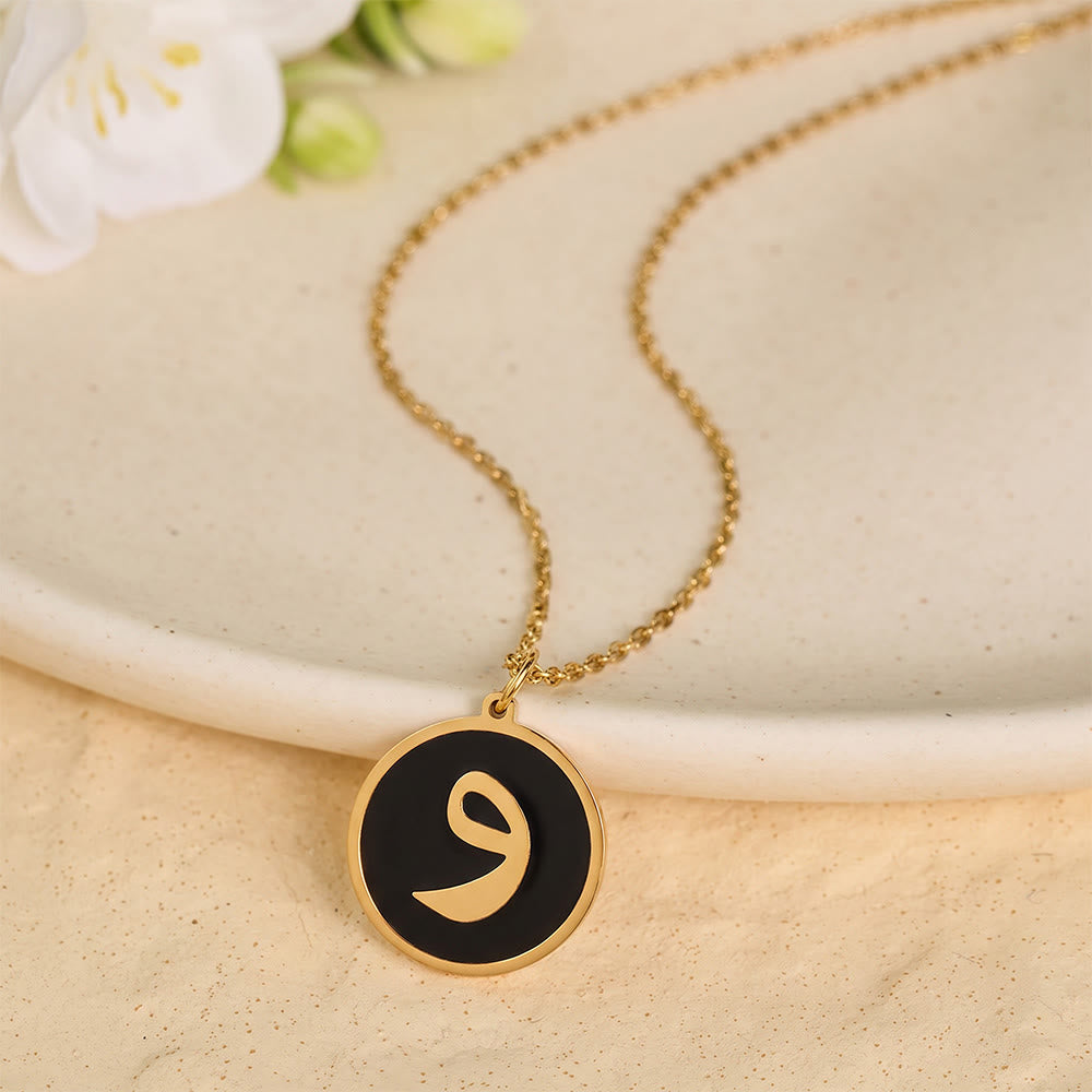 HilalHaven Script Whisper Monogram Engraved Jewelry Set — Minimalist Titanium Steel Disc Necklace &amp; Stud Earrings - image 44