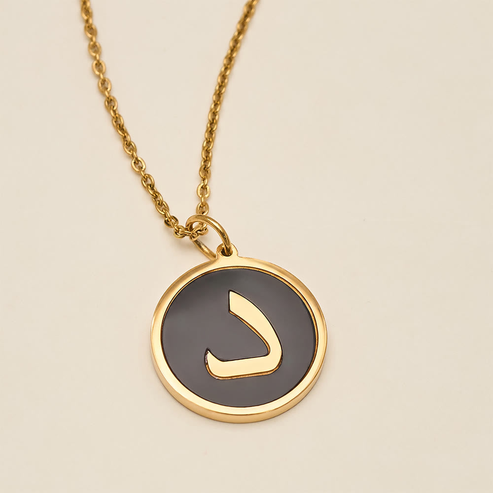 HilalHaven Script Whisper Monogram Engraved Jewelry Set — Minimalist Titanium Steel Disc Necklace &amp; Stud Earrings - image 83