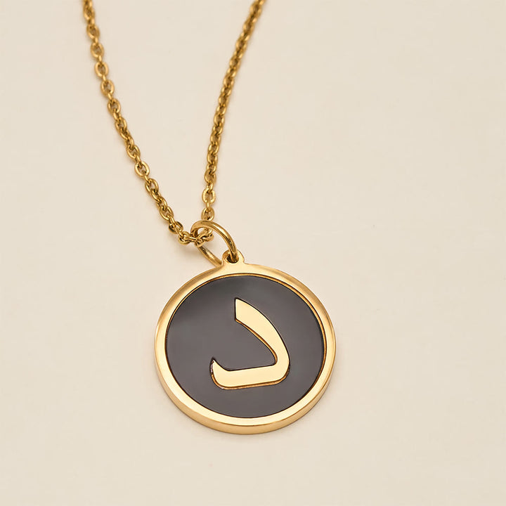 HilalHaven Script Whisper Monogram Engraved Jewelry Set — Minimalist Titanium Steel Disc Necklace &amp; Stud Earrings - image 83