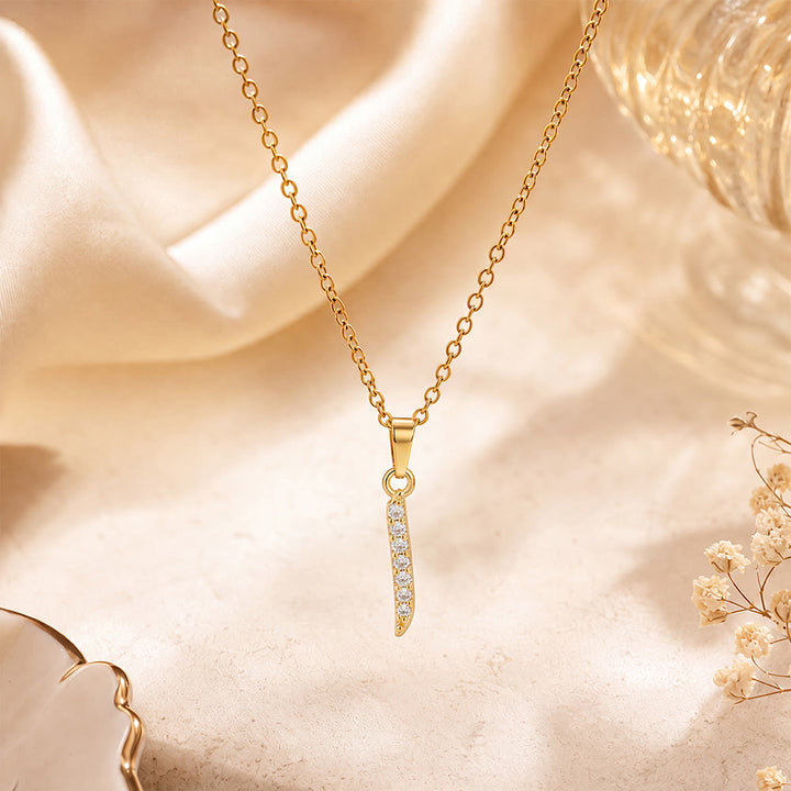 HilalHaven Letter Lumina Flowing Regional Script Monogram Necklace - Golden - Alif(A)|أ - image 15