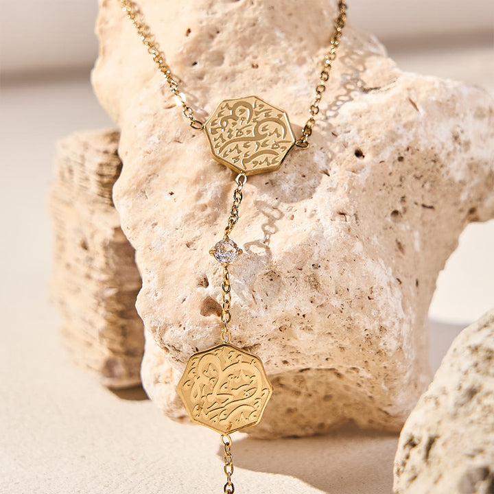 HilalHaven Octagon Script Link Hand‑Chain Bracelet - image 4
