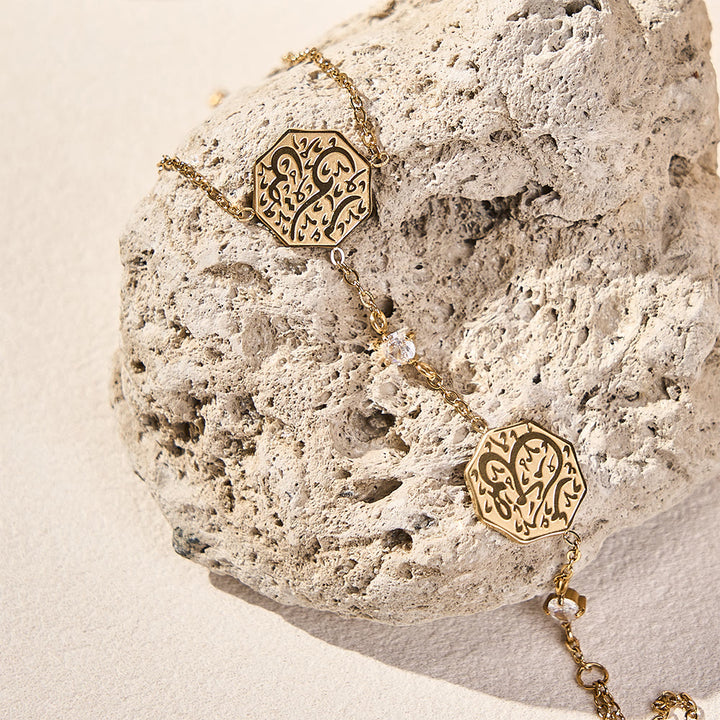 FREE Today: Octagon Script Link Hand‑Chain Bracelet - image 2
