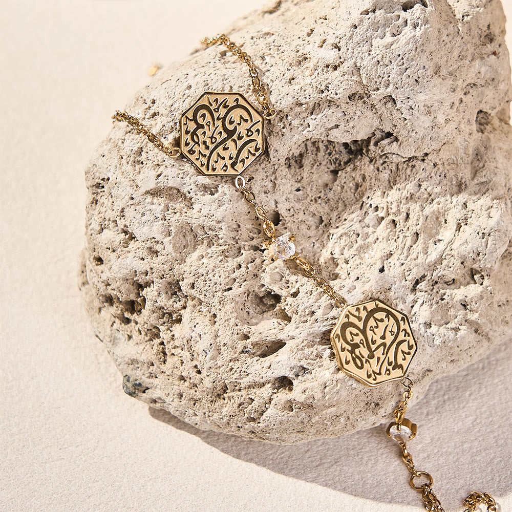 HilalHaven Octagon Script Link Hand‑Chain Bracelet - image 2