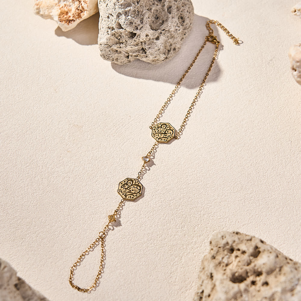 HilalHaven Octagon Script Link Hand‑Chain Bracelet - image 9