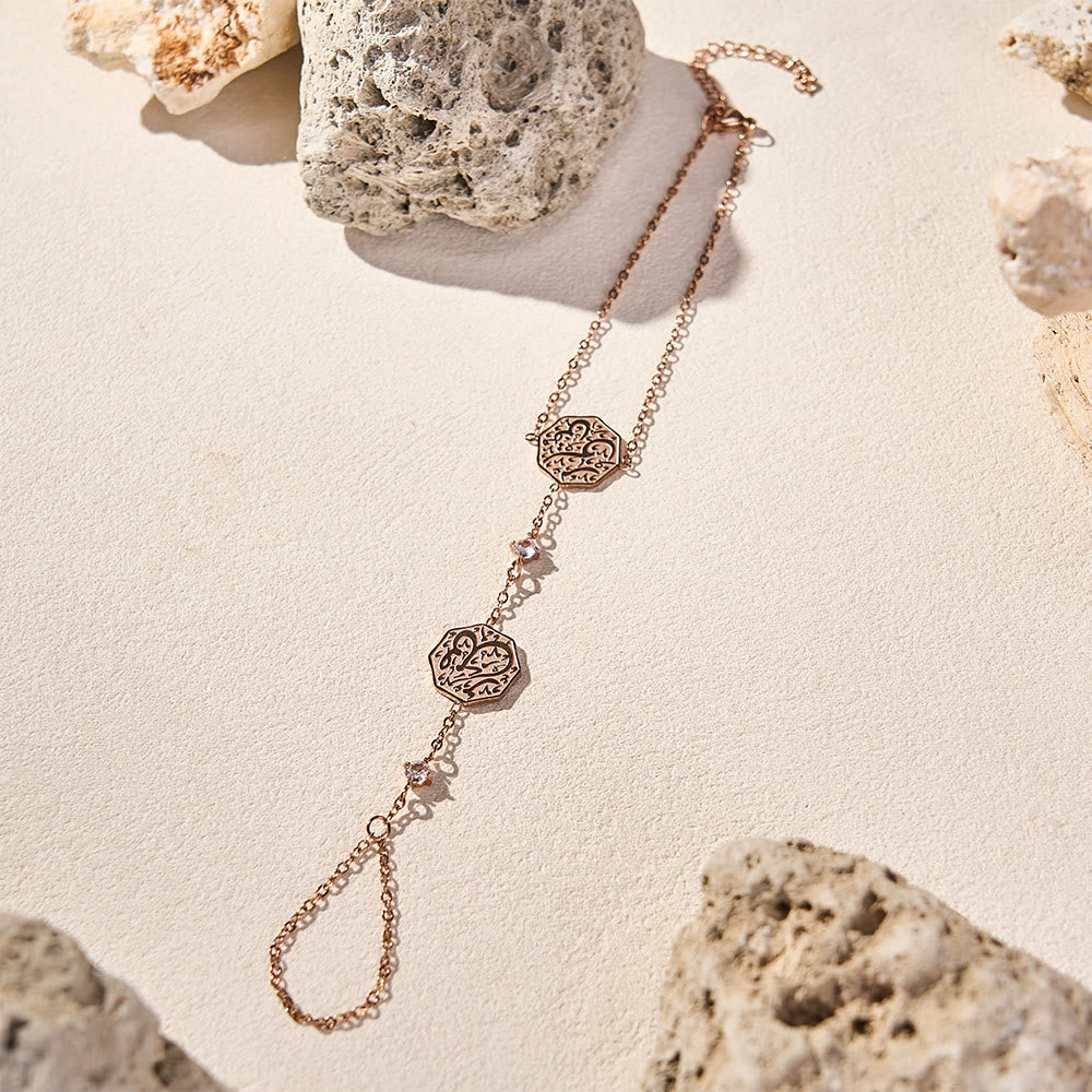 HilalHaven Octagon Script Link Hand‑Chain Bracelet - image 12