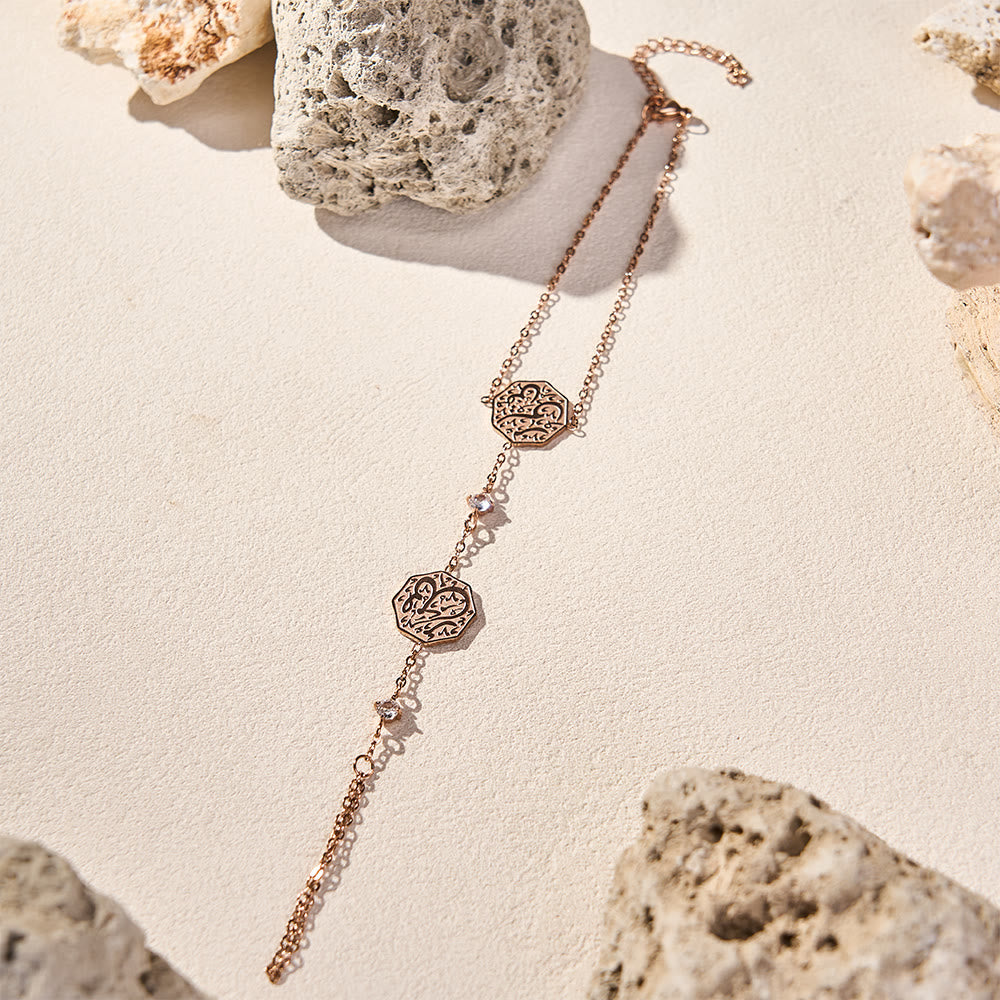 HilalHaven Octagon Script Link Hand‑Chain Bracelet - image 11