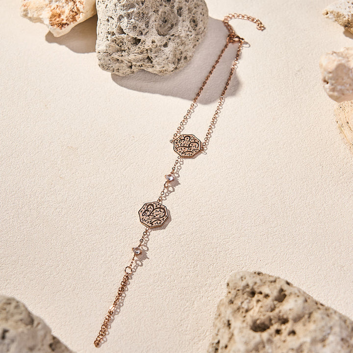 HilalHaven Octagon Script Link Hand‑Chain Bracelet - image 11