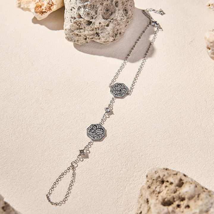HilalHaven Octagon Script Link Hand‑Chain Bracelet - image 17